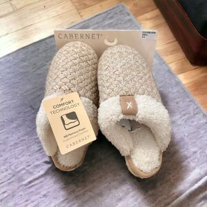 Nordstrom Cabernet Bedroom Slippers Cushioned Comfort Small Beige